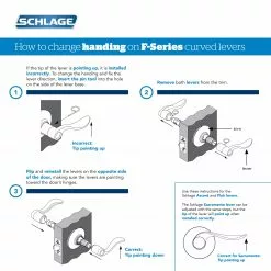 Door Handle F10 Nickel Satin Reversible Schlage Passage Flair 19 Door Handle F10 Nickel Satin Reversible Schlage Passage Flair -Schlage Trade 15360963 scaled