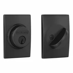 Schlage Deadbolt Century Matte Single Cylinder Black