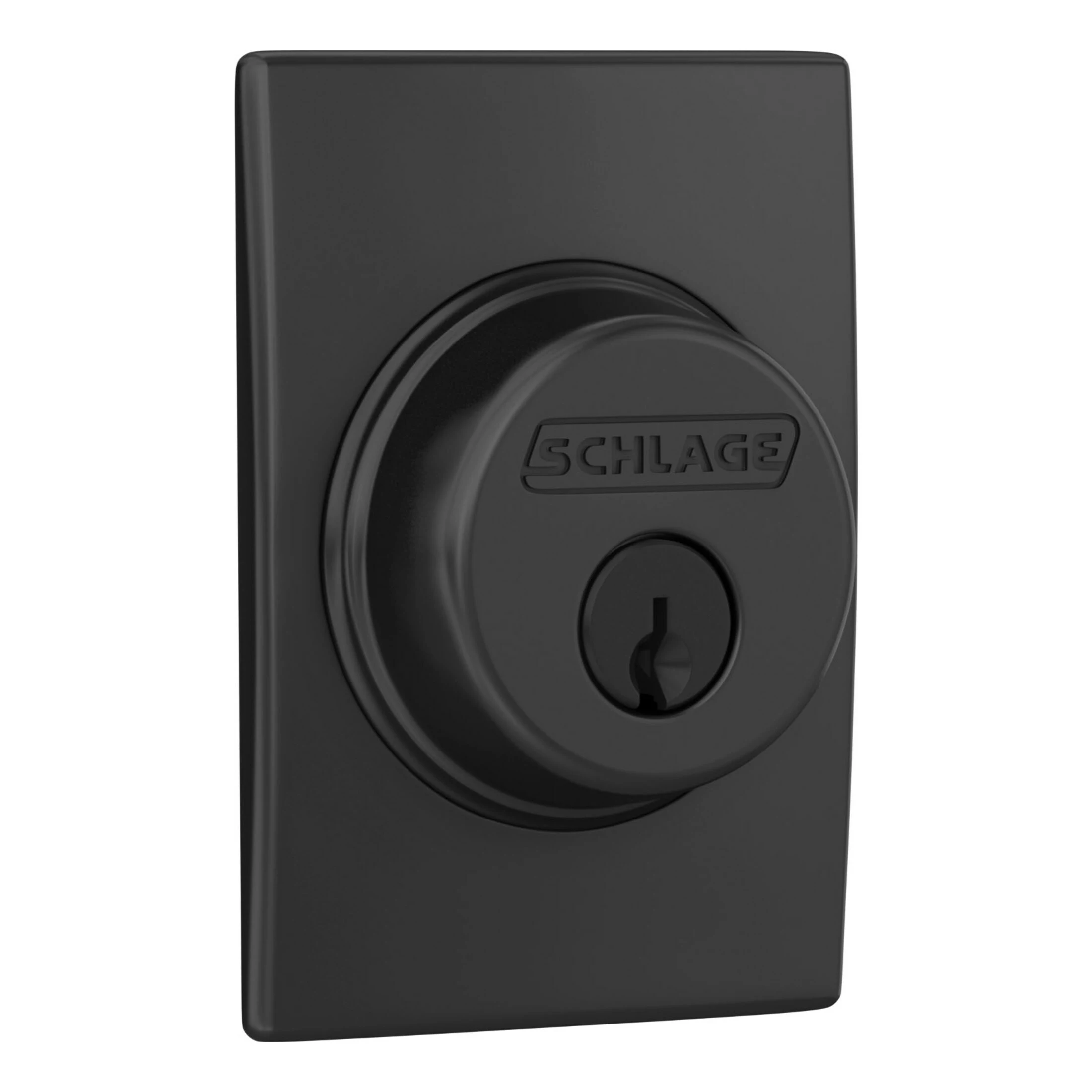 Schlage Deadbolt Century Matte Single Cylinder Black 4 Schlage Deadbolt Century Matte Single Cylinder Black - Image 2