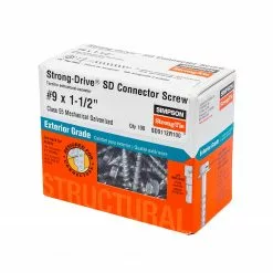 Simpson Screw Sd Class 55 Wood X 1-1/2-In #9 Exterior Strong-Drive Mechanically Galvanized Mechanically Galvanized, Hex Strong-Tie