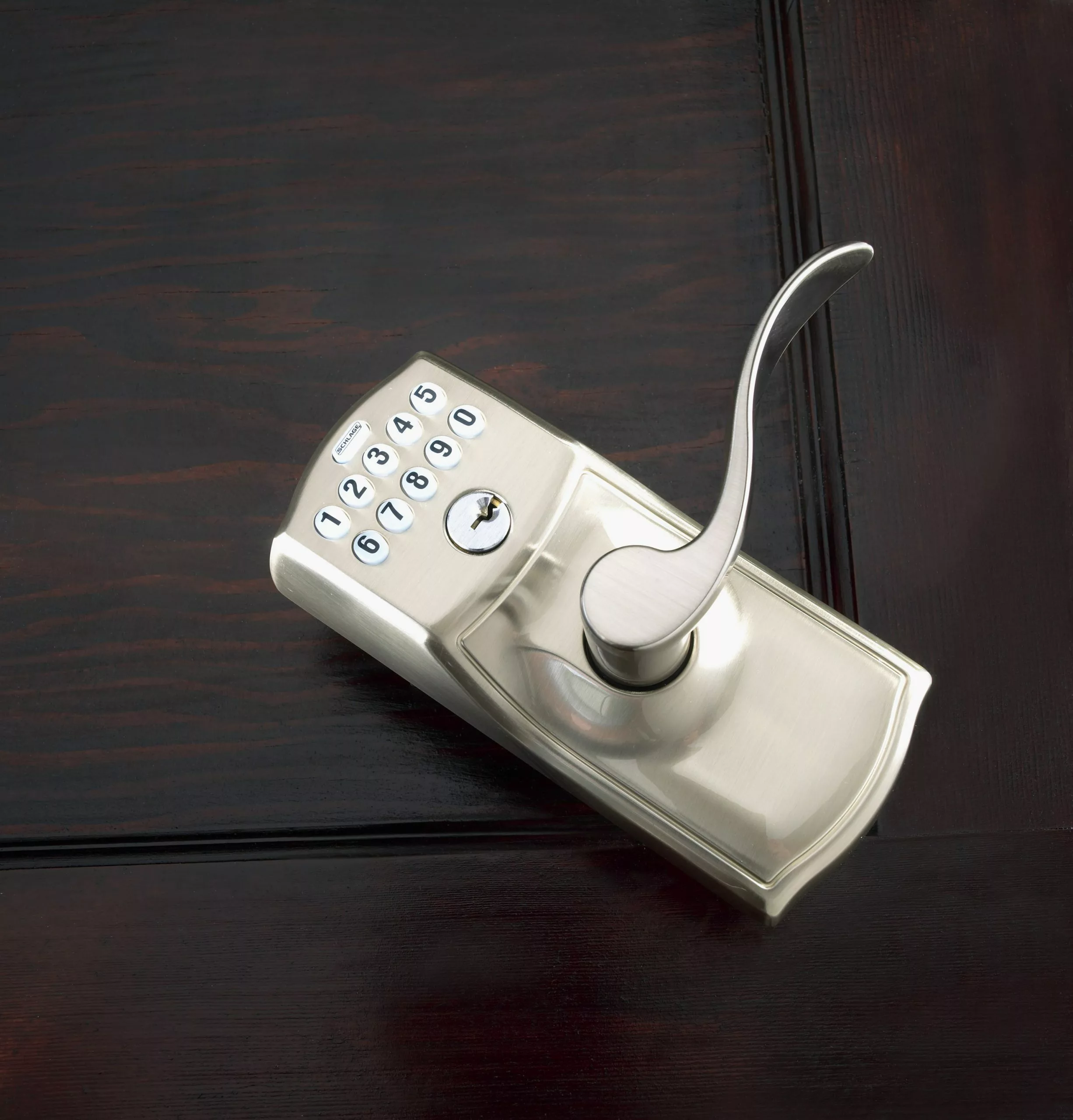 Door Keypad Lock Schlage Nickel Satin Single Cylinder Lighted Handle Electronic Camelot 4 Door Keypad Lock Schlage Nickel Satin Single Cylinder Lighted Handle Electronic Camelot - Image 2