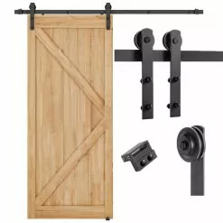 Reliabilt Kit Door I-Strap 78-In Barn Interior Matte Black -Schlage Trade 16063953