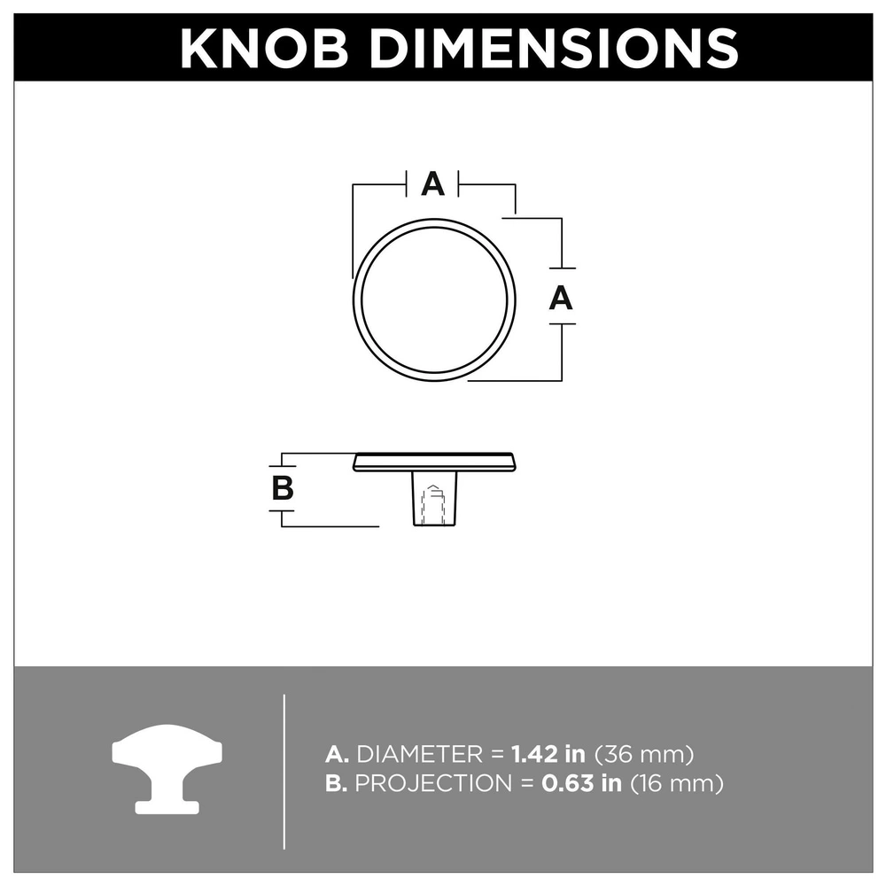 Brainerd Cabinet Knob 1.4173-In Concave Round Matte Black 7 Brainerd Cabinet Knob 1.4173-In Concave Round Matte Black - Image 5