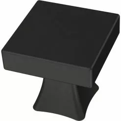 Brainerd Cabinet Knob 1-In Square Casual Matte Black