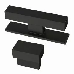 Brainerd Cabinet Knob Column 3.1654-In Rectangular Modern Matte Black 13 Brainerd Cabinet Knob Column 3.1654-In Rectangular Modern Matte Black -Schlage Trade 16133409