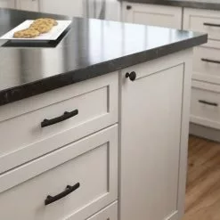 Brainerd Drawer Pull Bar Caroline Cylindrical 6-Pack 3-In Center To Center Matte Black