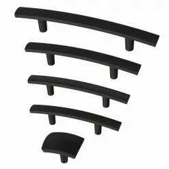 Brainerd Drawer Pull Bar Caroline Cylindrical 6-Pack 3-In Center To Center Matte Black -Schlage Trade 16135114