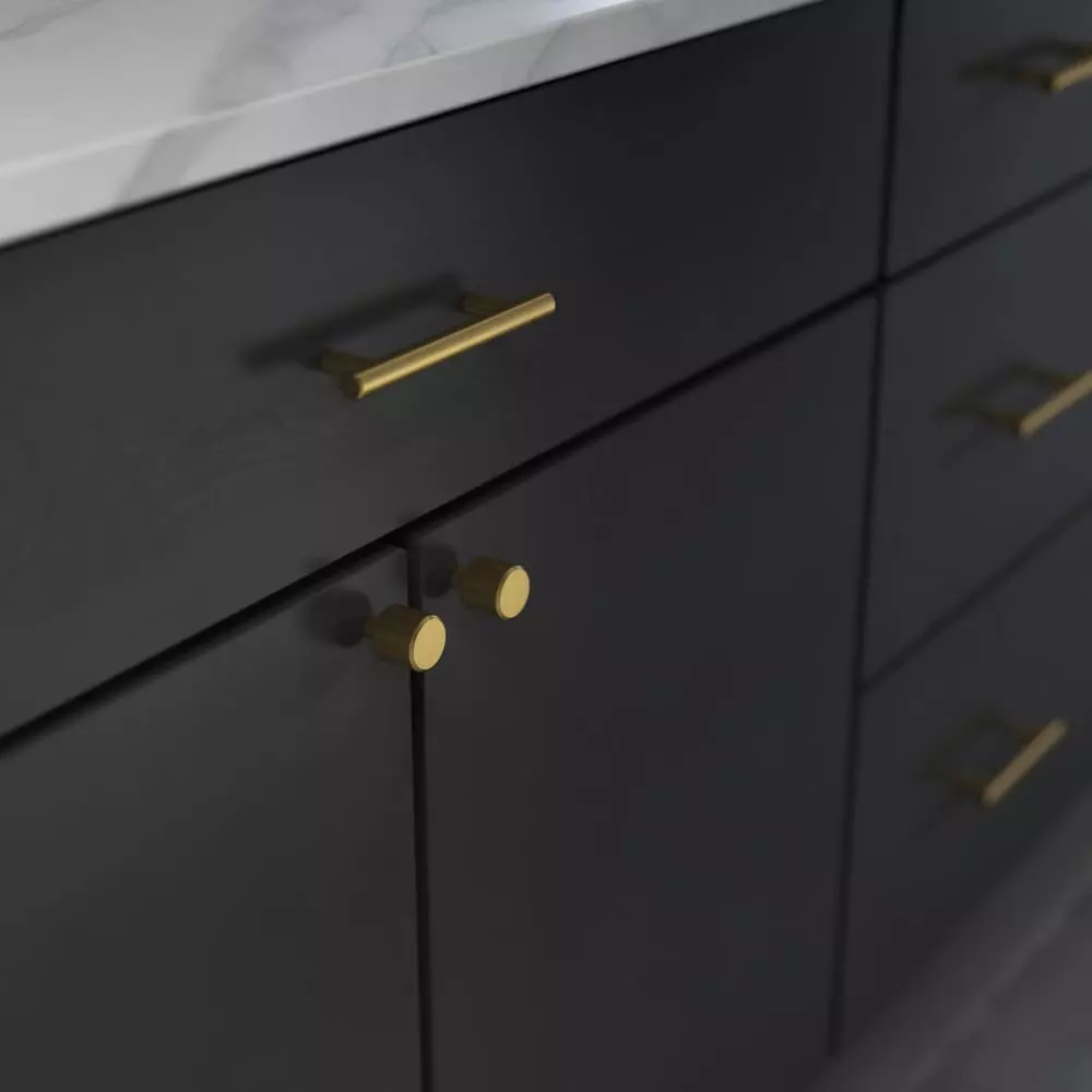 Brainerd Cabinet Knob Bar Bras 1-In Bar Brushed 3 Brainerd Cabinet Knob Bar Bras 1-In Bar Brushed