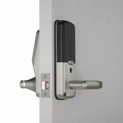 Lockly Door Latch Keypad Lock Handleset Secure Pro Pgd628W-Sn Wi-Fi Bluetooth Nickle Nickel Satin Enabled Biometric Electronic Lighted Touchscreen Single Cylinder -Schlage Trade 16195382