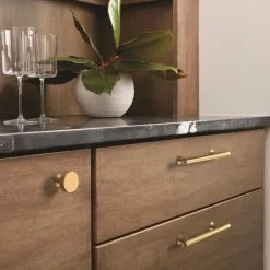 Amerock Champagne Drawer Pull Bar Radiu Bronze 5-1/16-In Center To Center Cylindrical 14 Amerock Champagne Drawer Pull Bar Radiu Bronze 5-1/16-In Center To Center Cylindrical -Schlage Trade 16225412