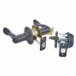 Pack Door Combo Handle Deadbolt Schlage Bronze Keyed Entry Reversible Aged Single-Cylinder Accent -Schlage Trade 16611986