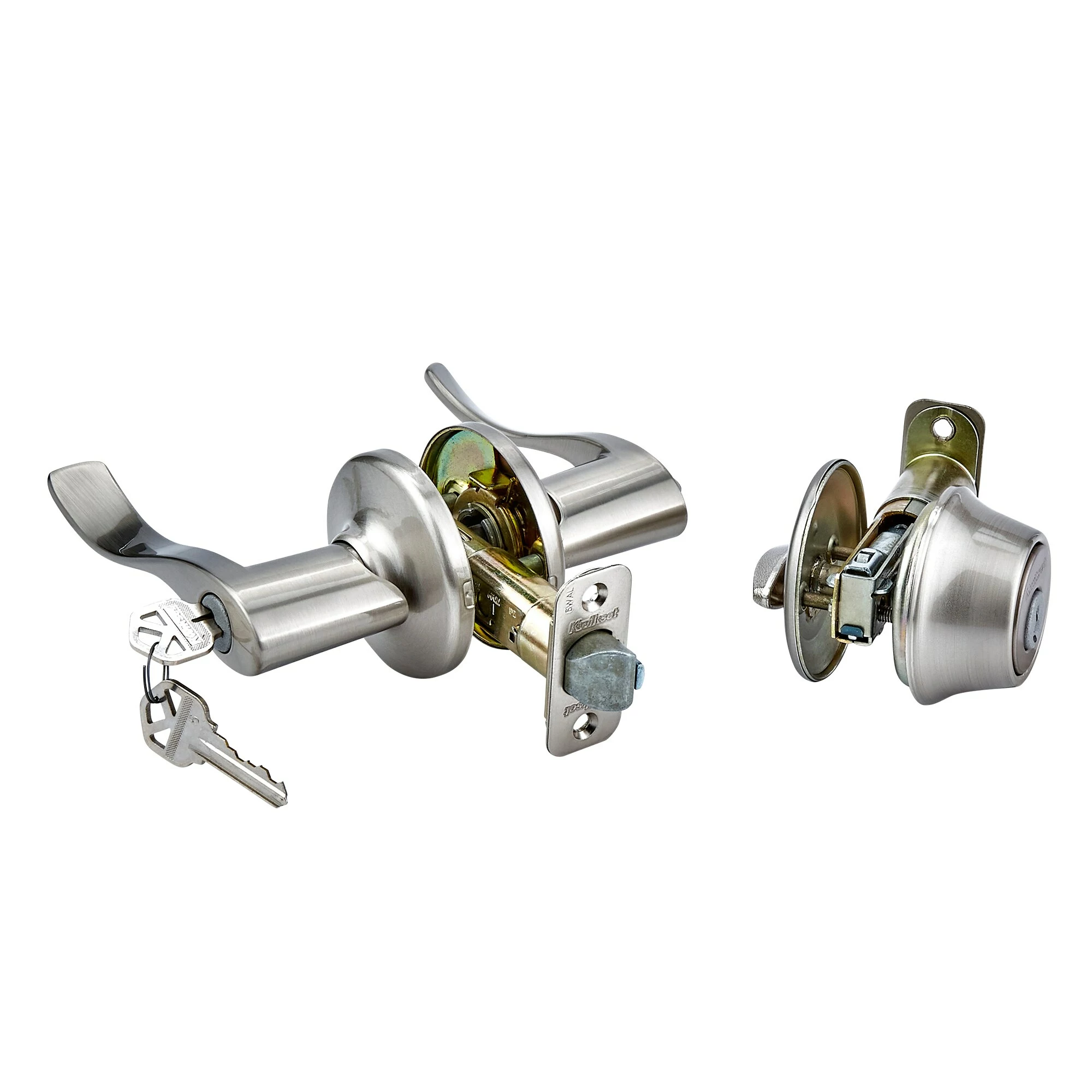 Pack Door Entry Door Combo Balboa Kwikset Handle Deadbolt Nickel Satin Single-Cylinder Universal Security Keyed 4 Pack Door Entry Door Combo Balboa Kwikset Handle Deadbolt Nickel Satin Single-Cylinder Universal Security Keyed - Image 2