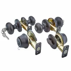 Door Cove Kwikset Knob Bronze Multi-Pack Keyed Entry Security Single Deadbolt Venetian -Schlage Trade 16615580