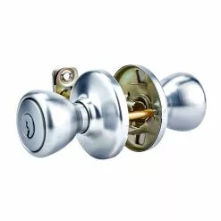 Tylo Door Knob Kwikset Chrome Satin Keyed Entry No Deadbolt -Schlage Trade 16646566