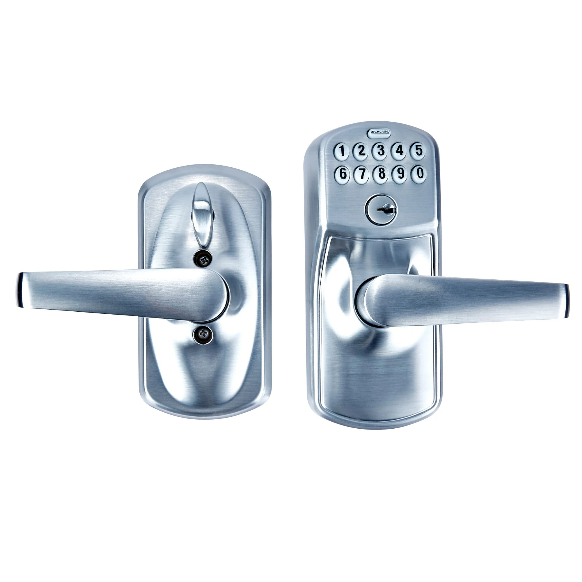 Door Keypad Lock Schlage Satin 1-Cylinder Lighted Handle Electronic Plymouth Chrome 7 Door Keypad Lock Schlage Satin 1-Cylinder Lighted Handle Electronic Plymouth Chrome - Image 5