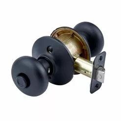 Door Knob Plymouth Matte Privacy Schlage No Deadbolt Black -Schlage Trade 16651379