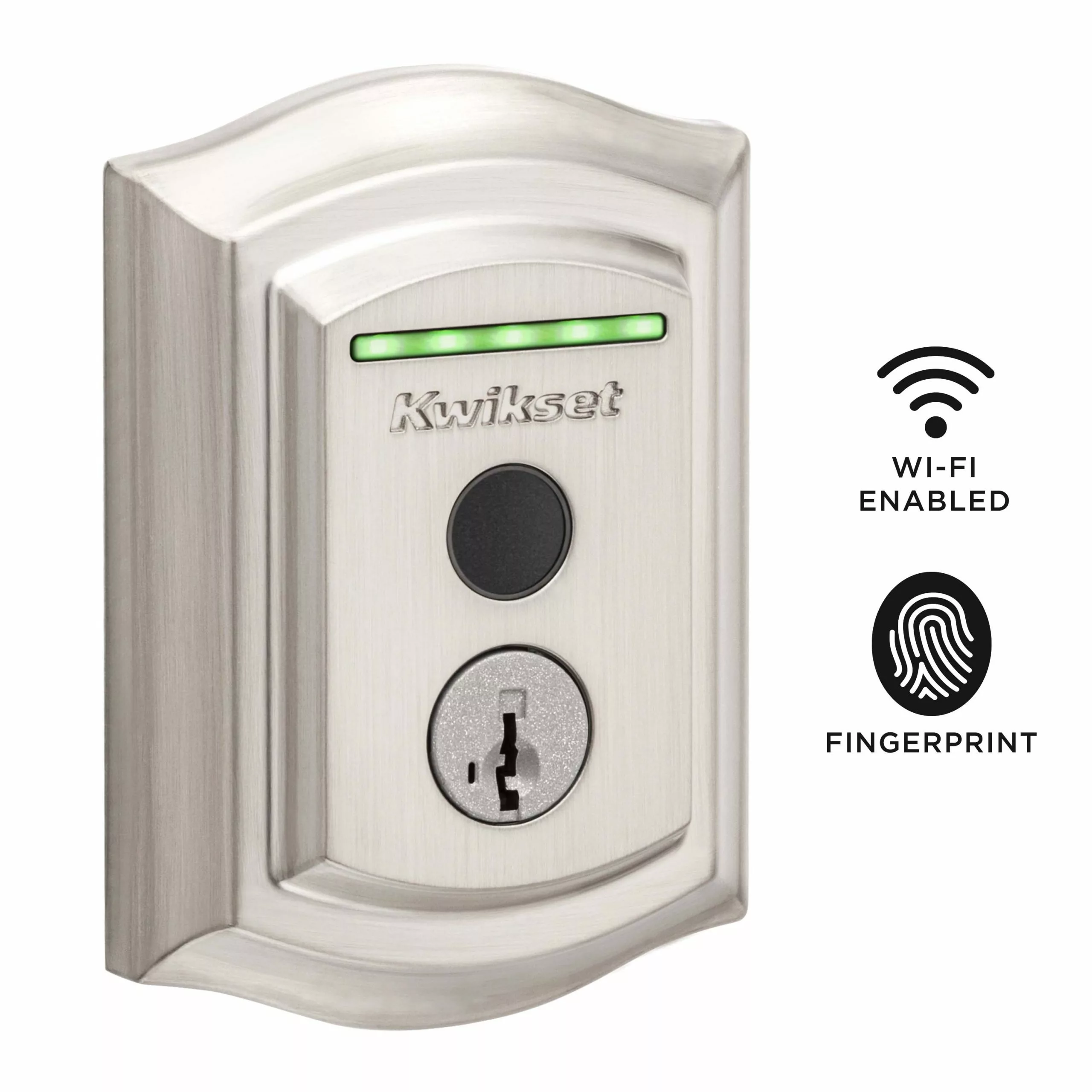 Door Kwikset Lock Wi-Fi Nickel Satin Touch Enabled Electronic Biometric No Keypad Fingerprint Touchscreen Deadbolt Halo Single Cylinder 4 Door Kwikset Lock Wi-Fi Nickel Satin Touch Enabled Electronic Biometric No Keypad Fingerprint Touchscreen Deadbolt Halo Single Cylinder - Image 2