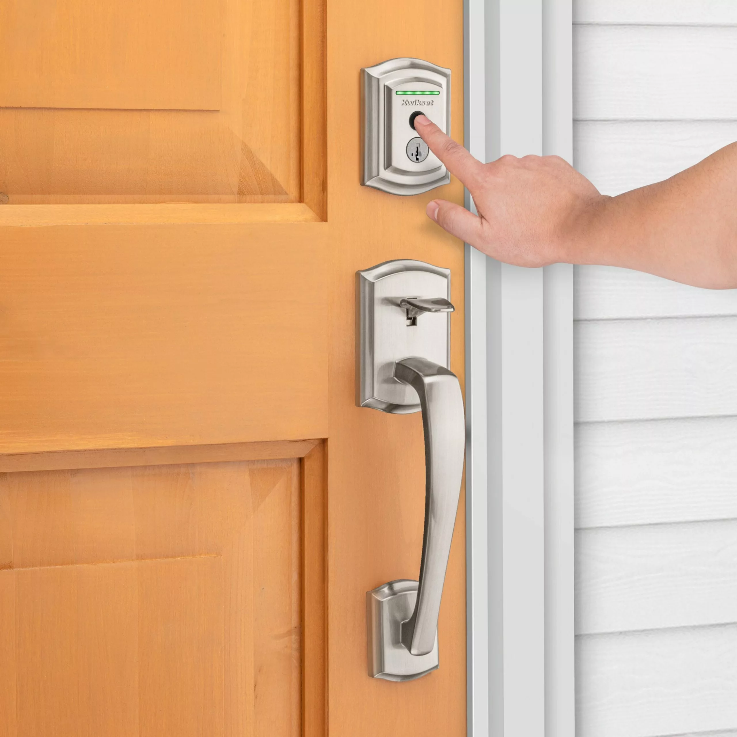 Door Kwikset Lock Wi-Fi Nickel Satin Touch Enabled Electronic Biometric No Keypad Fingerprint Touchscreen Deadbolt Halo Single Cylinder 5 Door Kwikset Lock Wi-Fi Nickel Satin Touch Enabled Electronic Biometric No Keypad Fingerprint Touchscreen Deadbolt Halo Single Cylinder - Image 3