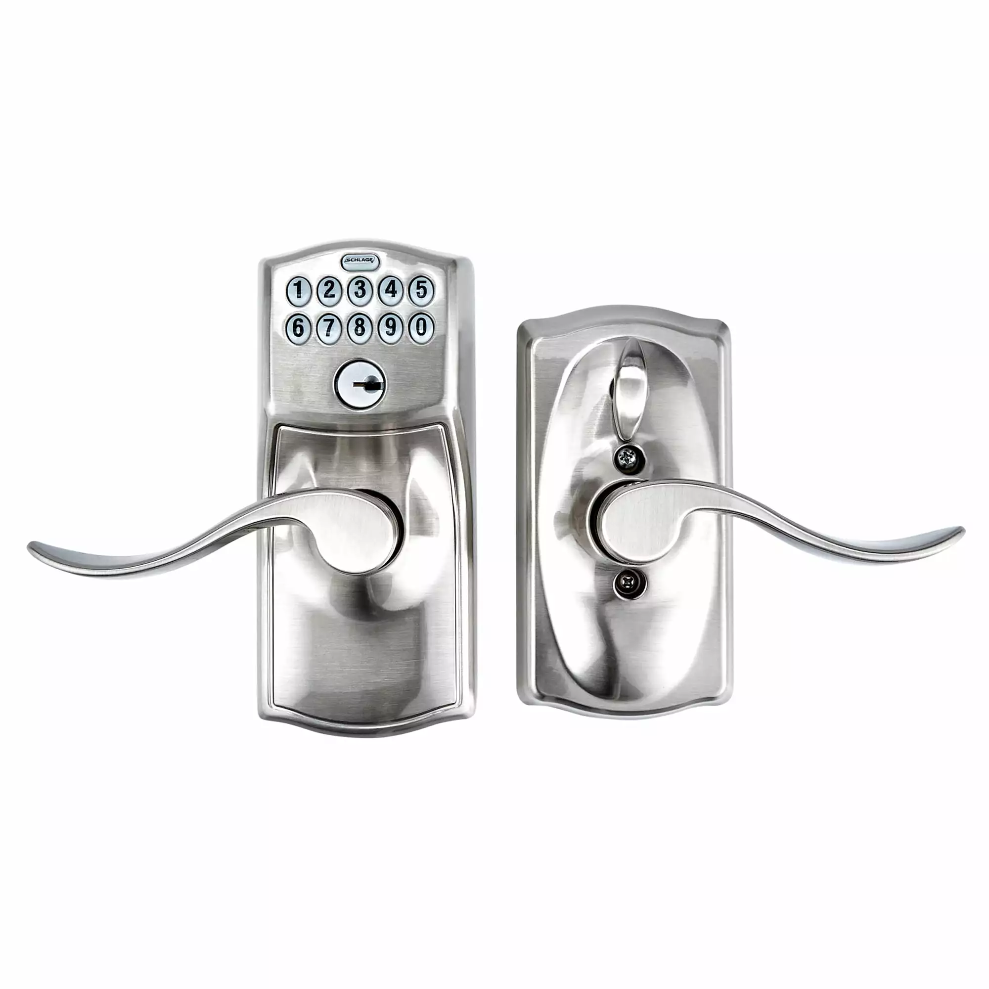 Door Keypad Lock Schlage Nickel Satin Single Cylinder Lighted Handle Electronic Camelot 5 Door Keypad Lock Schlage Nickel Satin Single Cylinder Lighted Handle Electronic Camelot - Image 3