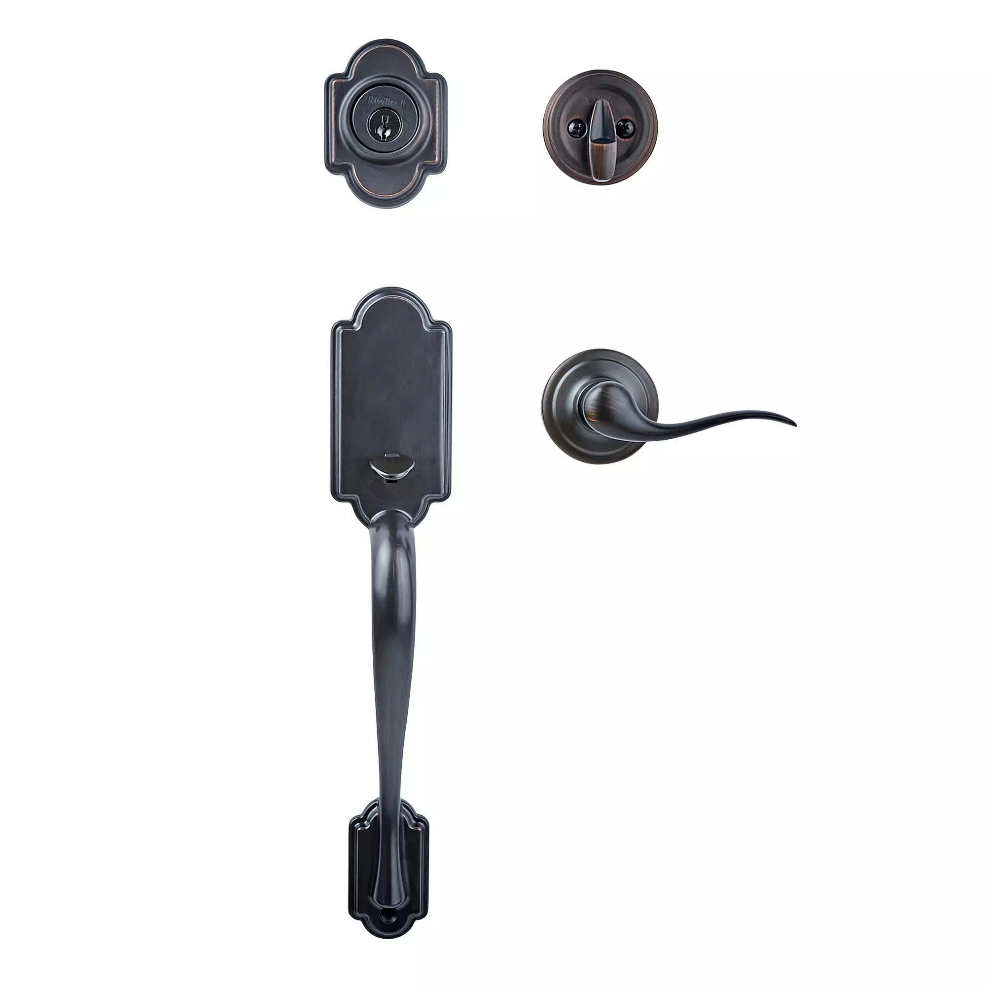 Door Kwikset Smartkey Handleset Tube Bronze Keyed Entry Signature Venetian Single-Cylinder Arlington Deadbolt 4 Door Kwikset Smartkey Handleset Tube Bronze Keyed Entry Signature Venetian Single-Cylinder Arlington Deadbolt - Image 2