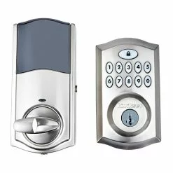 Door Keypad Kwikset Lock 913 Nickel Satin Electronic Smartcode Lighted Deadbolt Single Cylinder -Schlage Trade 16655047