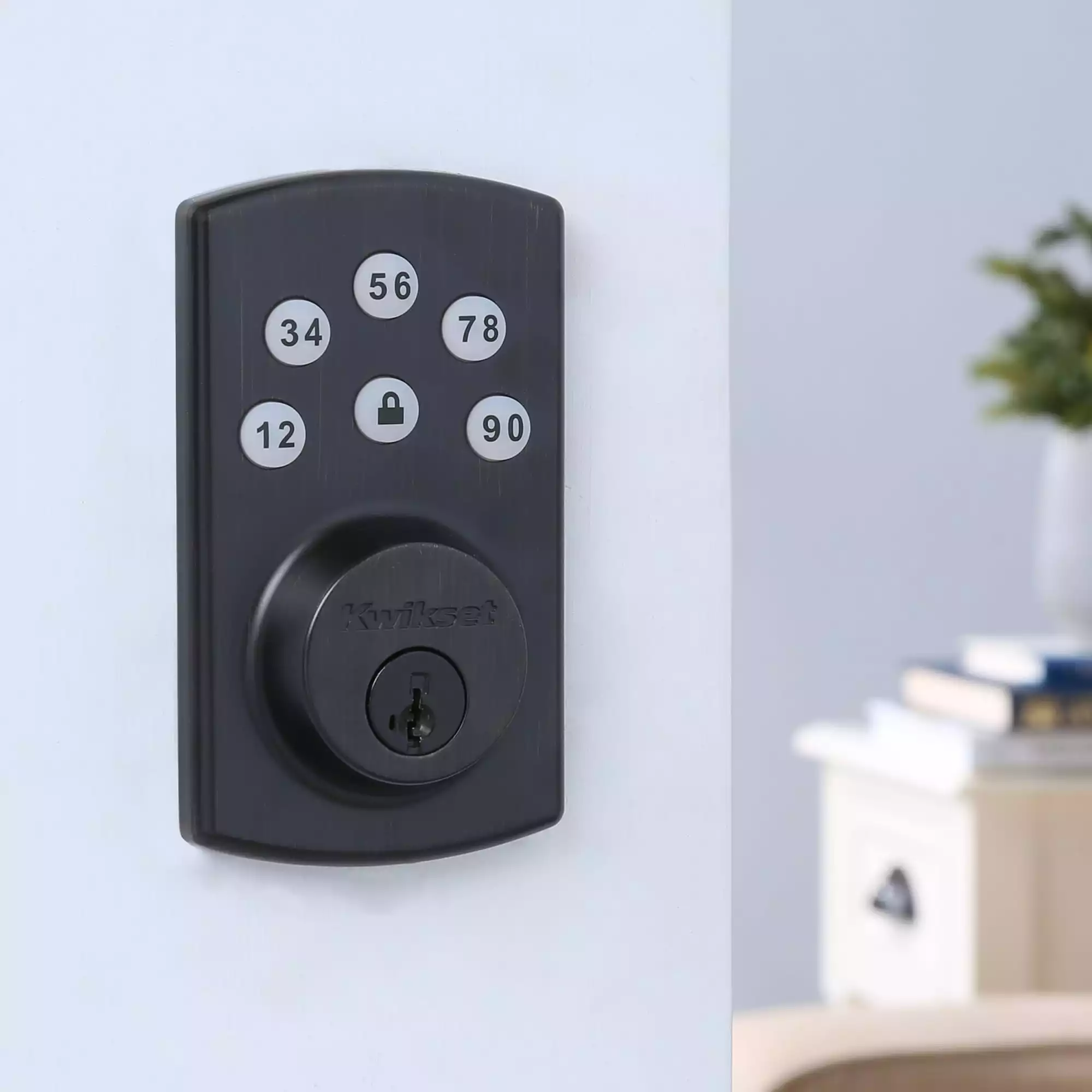 Door Lock Keypad Kwikset Smartkey Deadbolt Powerbolt2 Bronze 1-Cylinder Single-Cylinder Lighted Electronic Venetian 4 Door Lock Keypad Kwikset Smartkey Deadbolt Powerbolt2 Bronze 1-Cylinder Single-Cylinder Lighted Electronic Venetian - Image 2