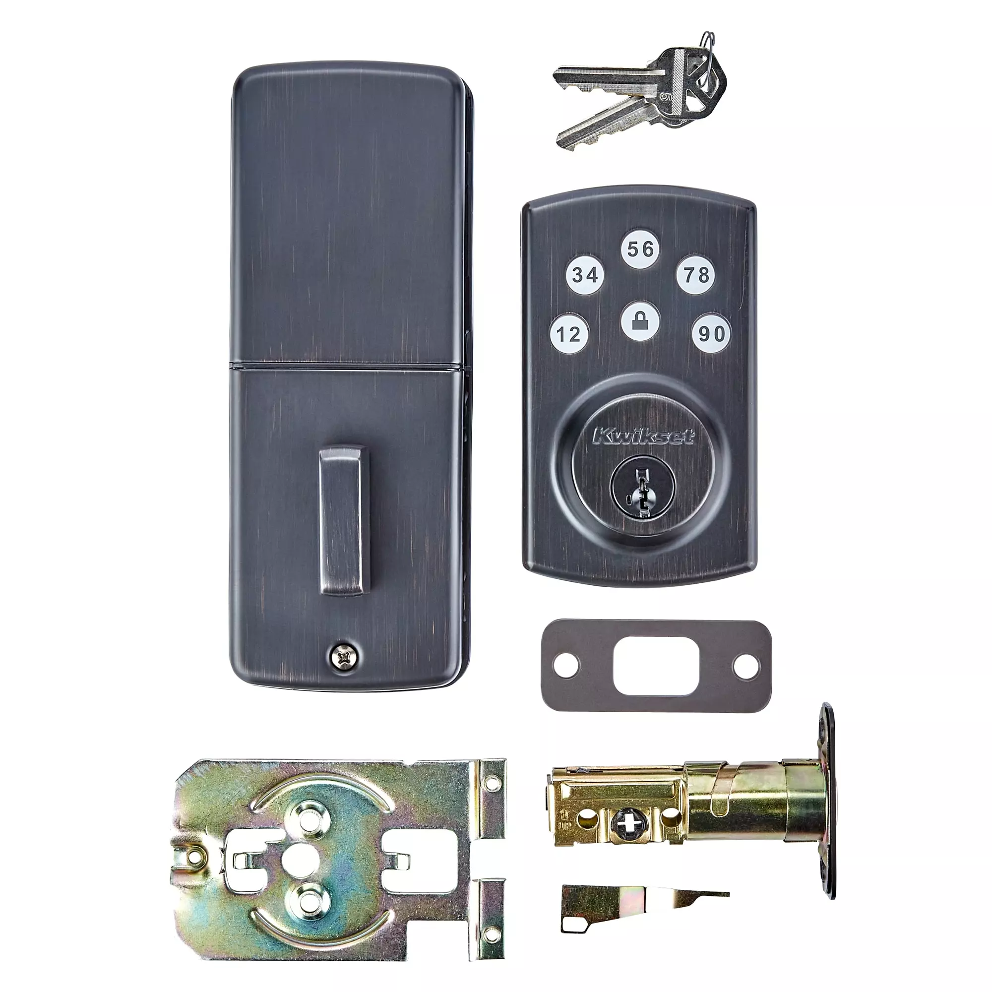 Door Lock Keypad Kwikset Smartkey Deadbolt Powerbolt2 Bronze 1-Cylinder Single-Cylinder Lighted Electronic Venetian 8 Door Lock Keypad Kwikset Smartkey Deadbolt Powerbolt2 Bronze 1-Cylinder Single-Cylinder Lighted Electronic Venetian - Image 6