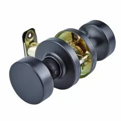 Pismo Matte Door Knob Kwikset Signature Passage No Deadbolt Black -Schlage Trade 16655242