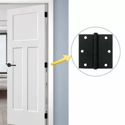 Door Hinge 3-1/2-In Mortise Gatehouse Square Black -Schlage Trade 16670951
