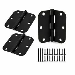 Reliabilt Door Hinge 5/8-In 3-1/2-In (3-Pack) Radiu Mortise Black -Schlage Trade 16671300