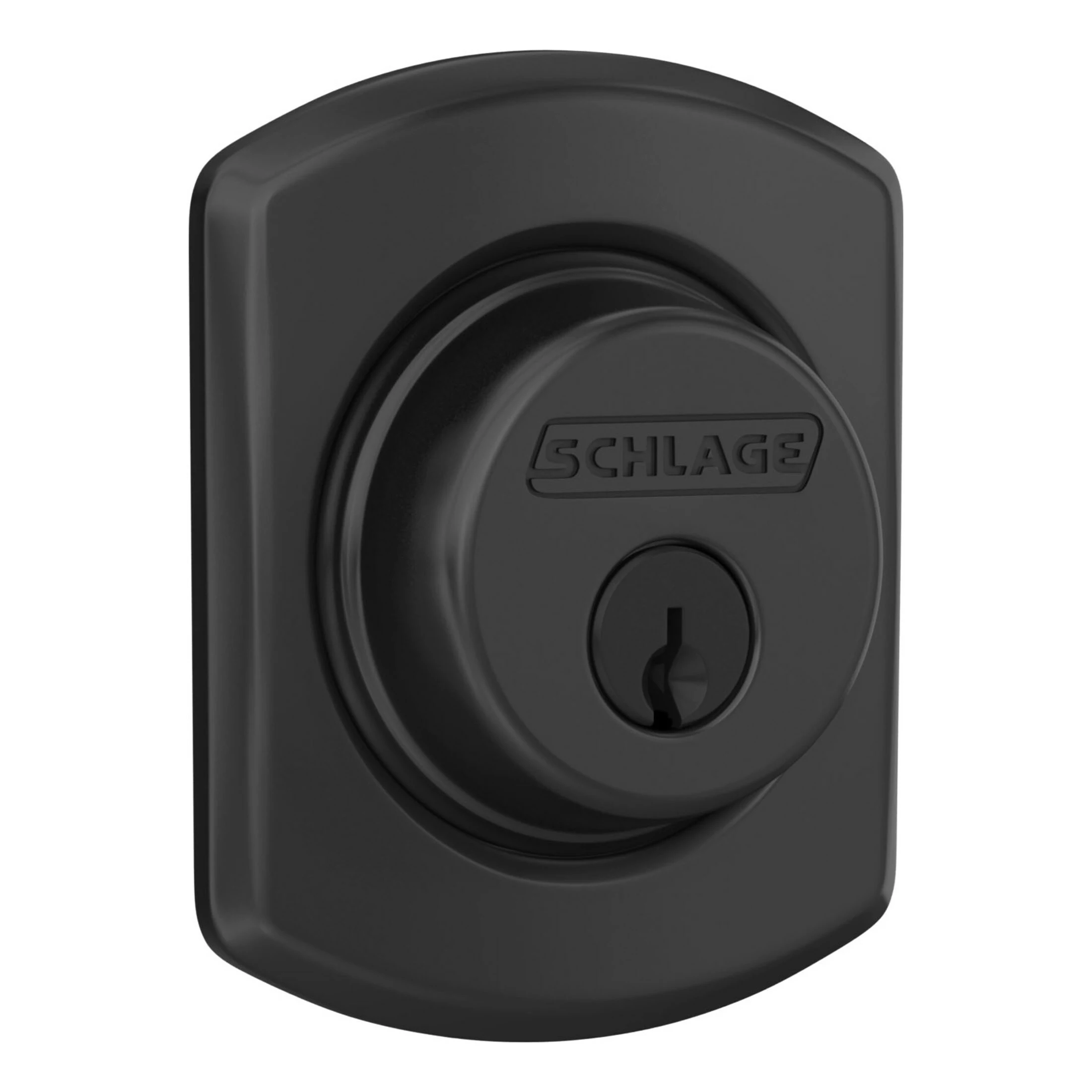 Schlage Greenwich Matte Deadbolt B60 Single Cylinder Black 4 Schlage Greenwich Matte Deadbolt B60 Single Cylinder Black - Image 2