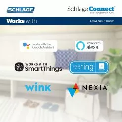 Schlage Door Keypad Lock Touchscreen Deadbolt Nickel Satin Z-Wave Built-In Electronic Lighted Century Connect Single Cylinder -Schlage Trade 16712171 scaled