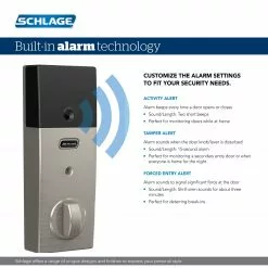 Schlage Door Keypad Lock Touchscreen Deadbolt Nickel Satin Z-Wave Built-In Electronic Lighted Century Connect Single Cylinder -Schlage Trade 16712172 scaled