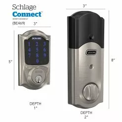 Schlage Door Keypad Lock Deadbolt Nickel Satin 1-Cylinder Single-Cylinder Z-Wave Built-In Electronic Connect Lighted Touchscreen Camelot 19 Schlage Door Keypad Lock Deadbolt Nickel Satin 1-Cylinder Single-Cylinder Z-Wave Built-In Electronic Connect Lighted Touchscreen Camelot -Schlage Trade 16712426