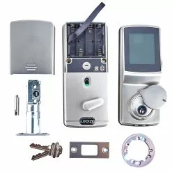 Lockly Door Keypad Lock Deadbolt Secure Plu Pgd728F-Sn Wi-Fi Bluetooth Nickel Satin Lock Enabled Electronic Biometric Lighted Touchscreen Deadbolt Single Cylinder -Schlage Trade 16721975