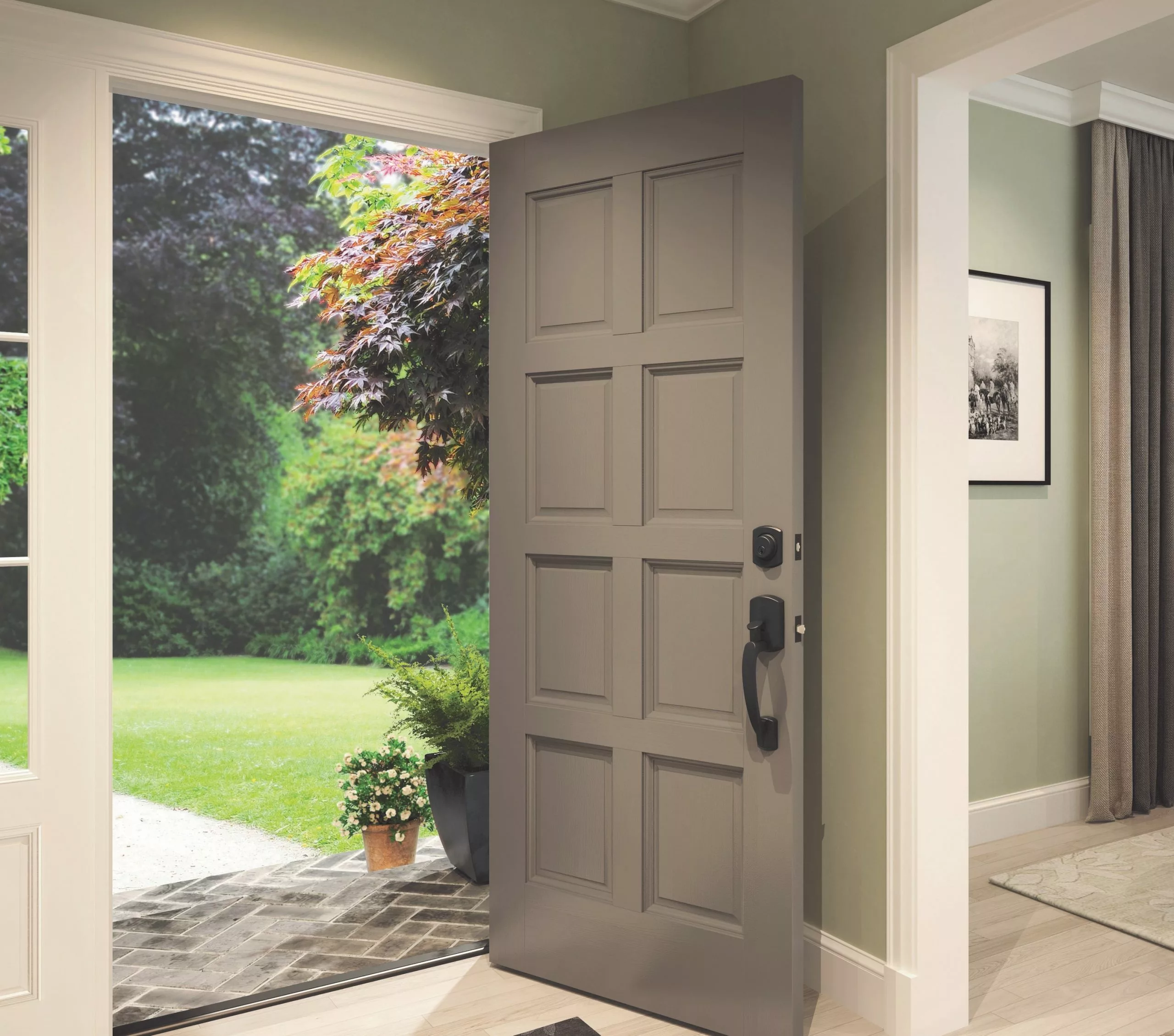 Door Schlage Handleset Greenwich Matte Entry Broadway Black 6 Door Schlage Handleset Greenwich Matte Entry Broadway Black - Image 4