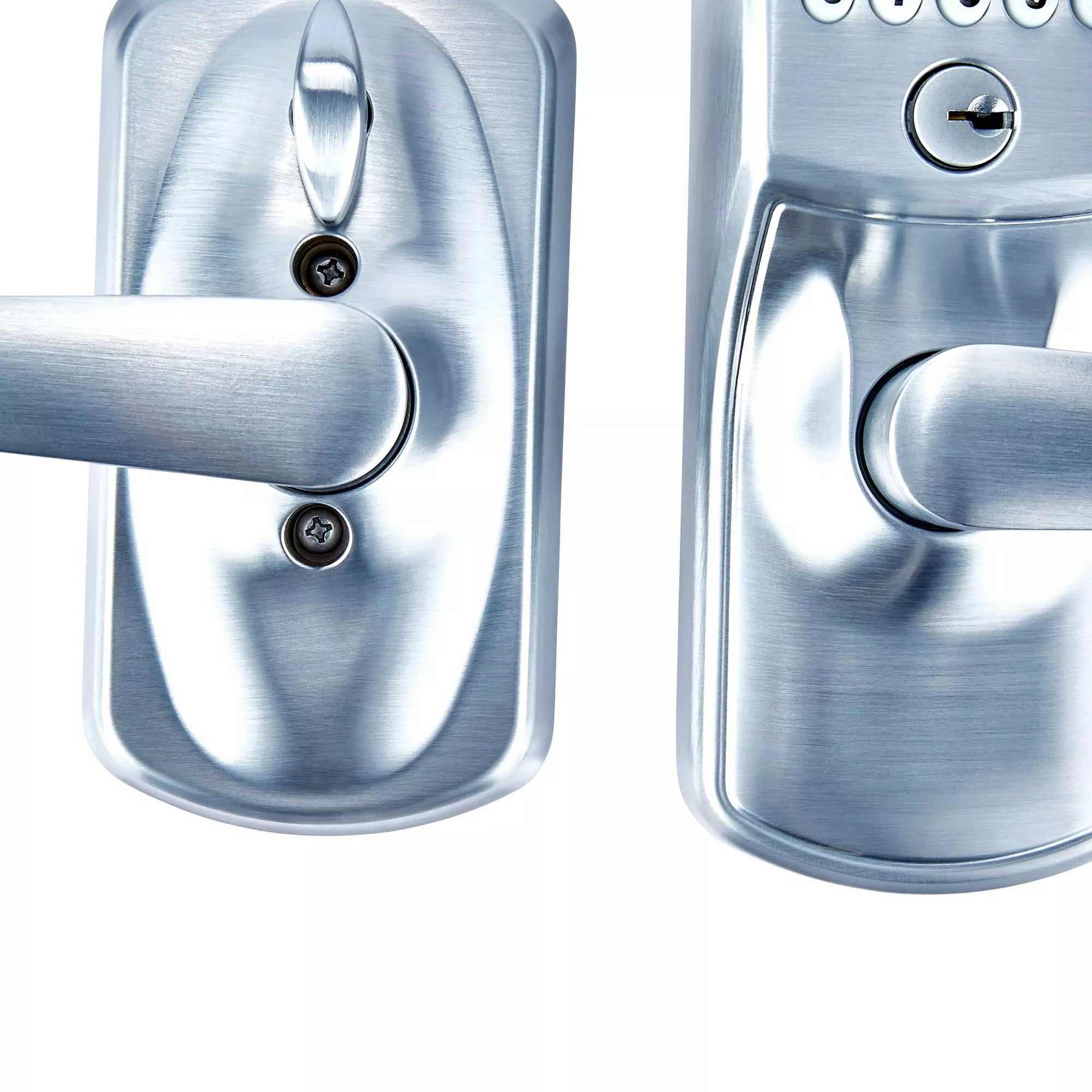 Door Keypad Lock Schlage Satin 1-Cylinder Lighted Handle Electronic Plymouth Chrome 6 Door Keypad Lock Schlage Satin 1-Cylinder Lighted Handle Electronic Plymouth Chrome - Image 4