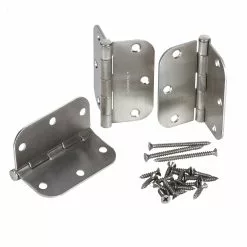 Door Hinge Satin 5/8-In 3-1/2-In (3-Pack) Radiu Mortise Gatehouse -Schlage Trade 16857767