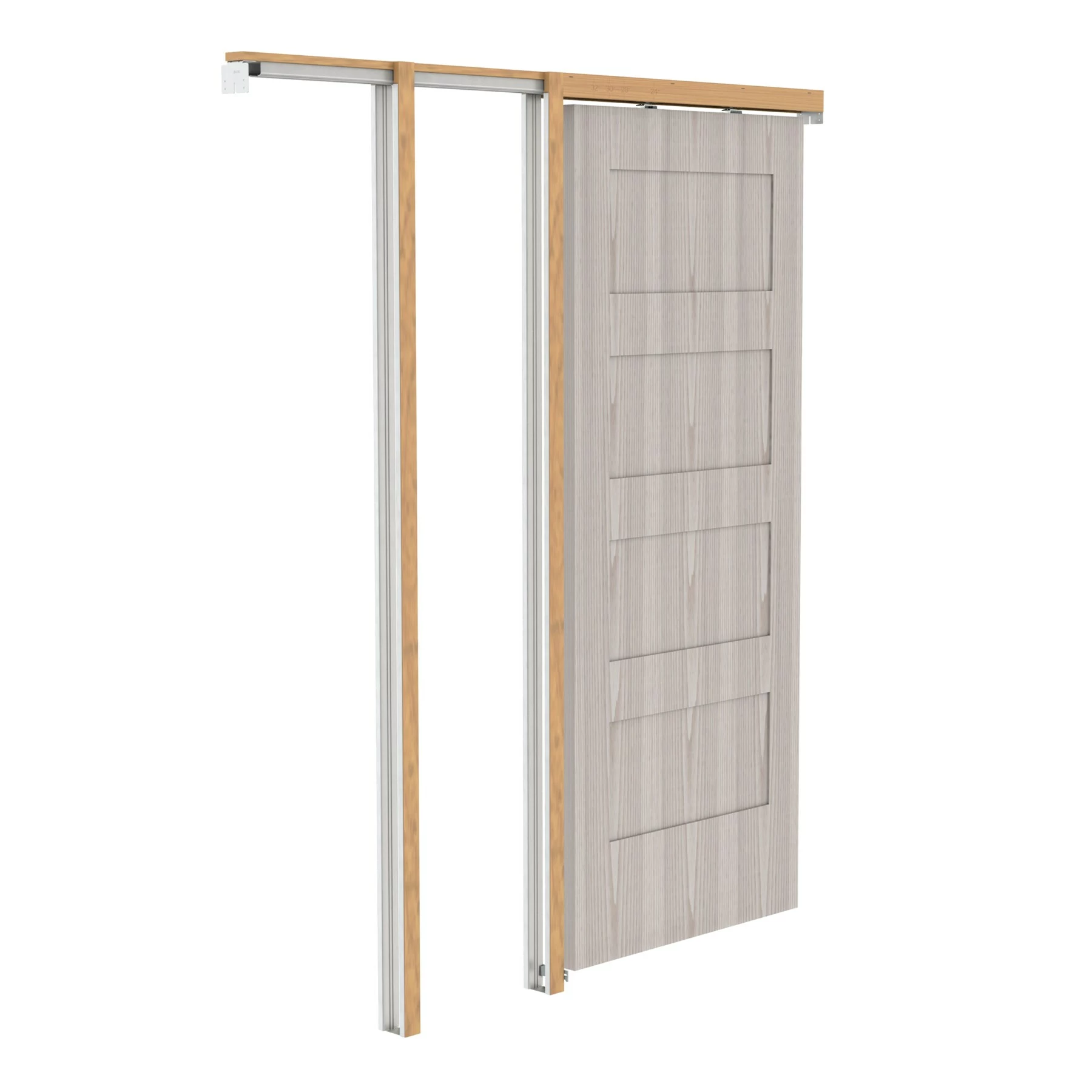 Kit Closet Door Track Hardware 36-In 10-Piece Pocket Sliding National 3 Kit Closet Door Track Hardware 36-In 10-Piece Pocket Sliding National - Image 2