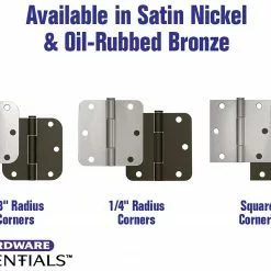 Hillman Door Hinge Mortise Satin 5/8-In 3-1/2-In (3-Pack) Radiu Squeakproof -Schlage Trade 17682236
