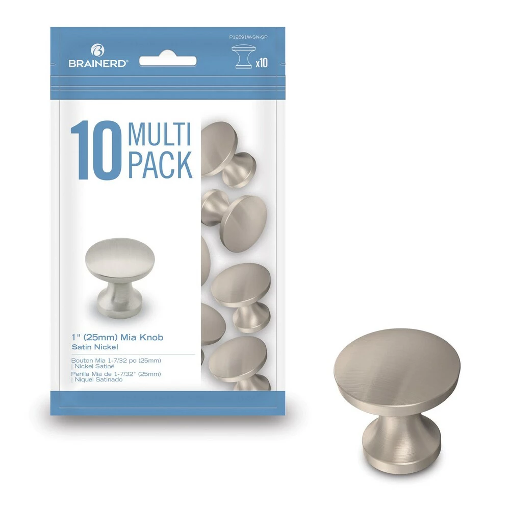 Brainerd Cabinet Knob Satin Nickel 0.9843-In (10-Pack) Round 9 Brainerd Cabinet Knob Satin Nickel 0.9843-In (10-Pack) Round - Image 7