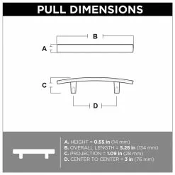 Brainerd Drawer Pull Bar Caroline Cylindrical 6-Pack 3-In Center To Center Matte Black -Schlage Trade 40344788