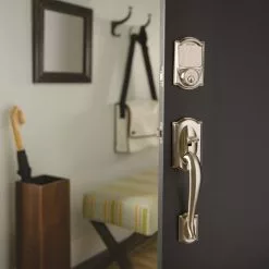 Door Schlage Handleset Nickel Satin Entry Camelot Accent 16 Door Schlage Handleset Nickel Satin Entry Camelot Accent -Schlage Trade 40779407