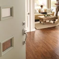 Door Schlage Handleset Nickel Satin Entry Camelot Accent 17 Door Schlage Handleset Nickel Satin Entry Camelot Accent -Schlage Trade 40779408