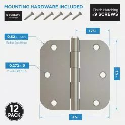 Door Hinge Satin 5/8-In (12-Pack) 3-1/2-In Radiu Mortise Gatehouse -Schlage Trade 40852658 scaled