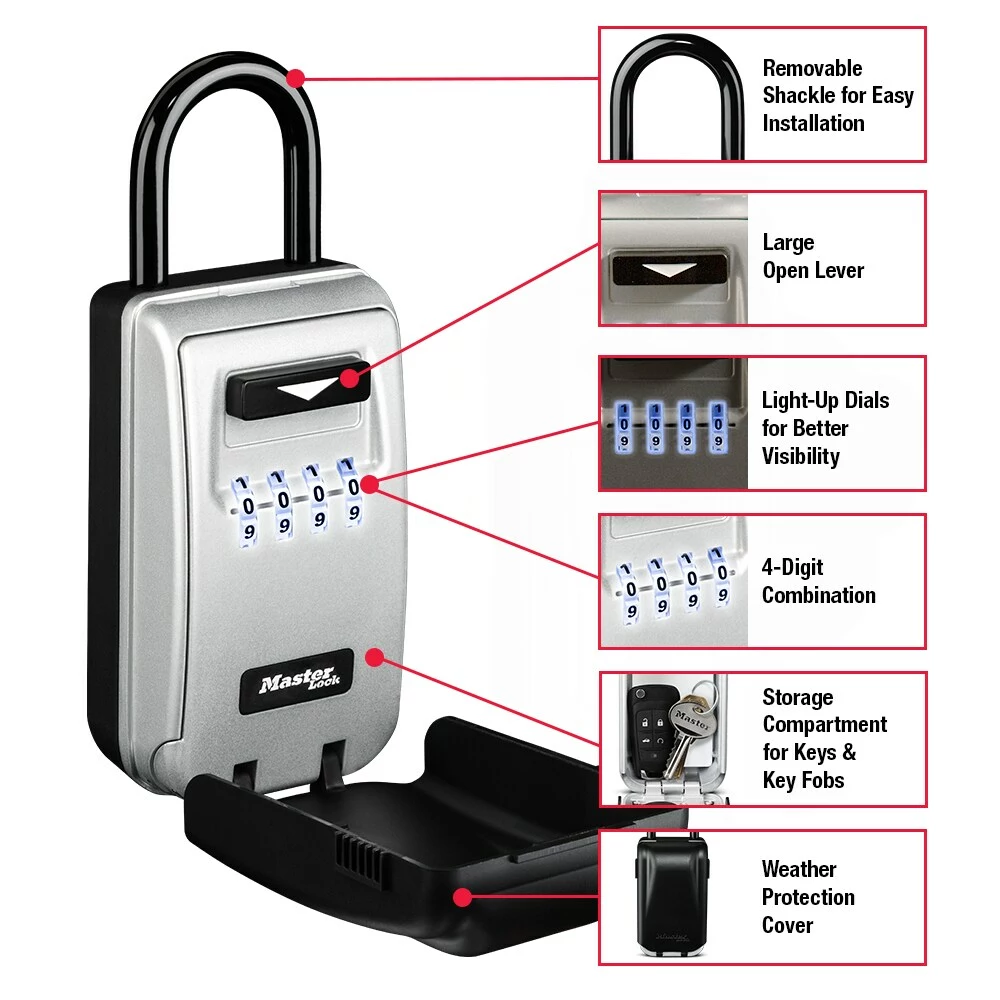 Key Keypad Master Lock Safe Lock Box Lighted Lock Combination 6 Key Keypad Master Lock Safe Lock Box Lighted Lock Combination - Image 5