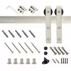 Reliabilt Kit Door Hardware J-Strap Nickel Satin 78-In Barn Interior