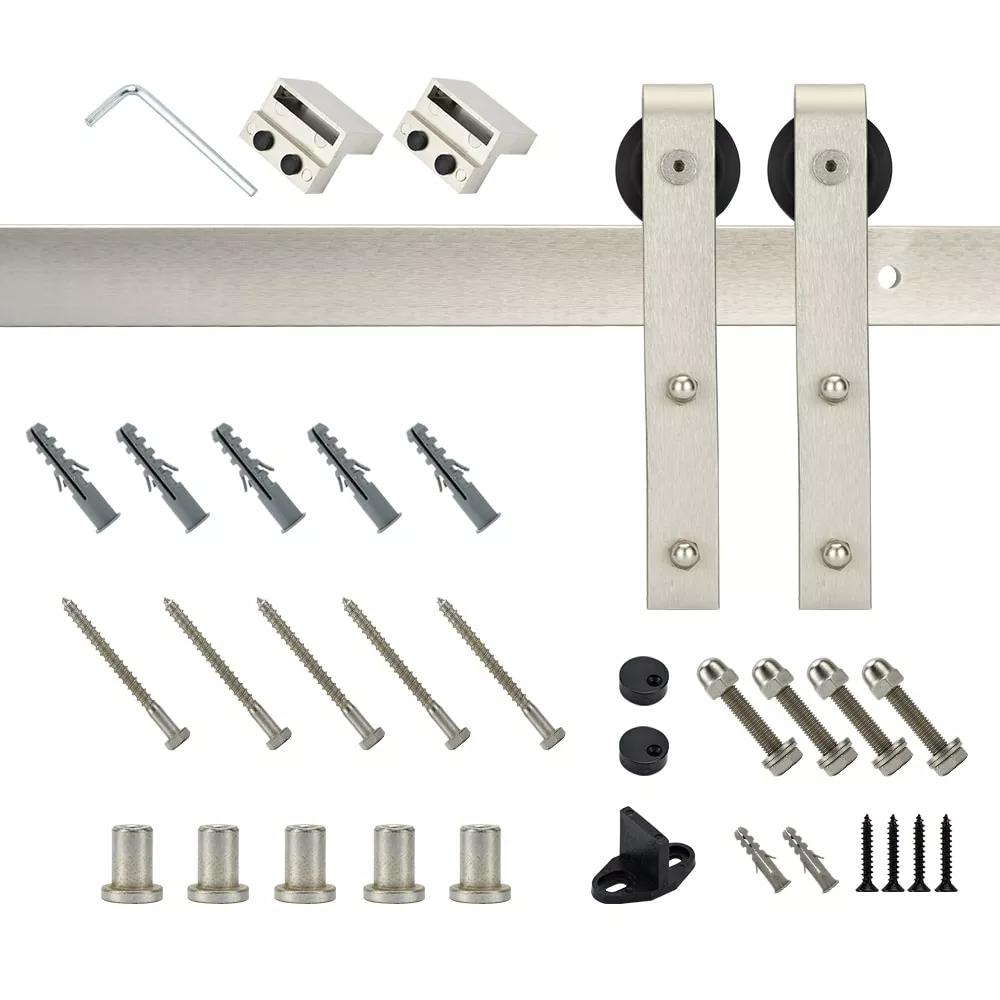 Reliabilt Kit Door Hardware J-Strap Nickel Satin 78-In Barn Interior 2 Reliabilt Kit Door Hardware J-Strap Nickel Satin 78-In Barn Interior