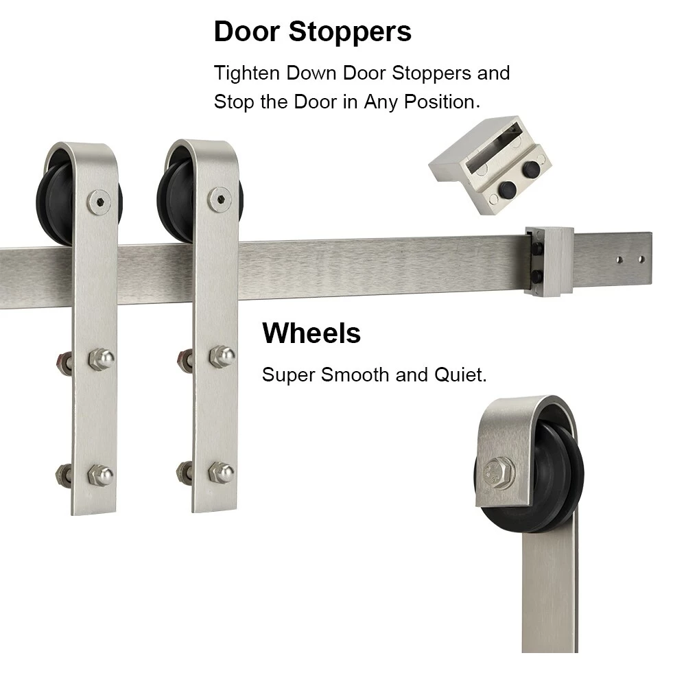 Reliabilt Kit Door Hardware J-Strap Nickel Satin 78-In Barn Interior 3 Reliabilt Kit Door Hardware J-Strap Nickel Satin 78-In Barn Interior - Image 2