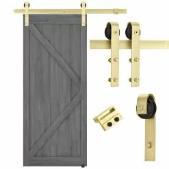 Reliabilt Kit Door Hardware J-Strap 78-In Barn Interior Soft Gold -Schlage Trade 42321841